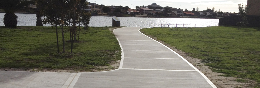 concrete path in garden